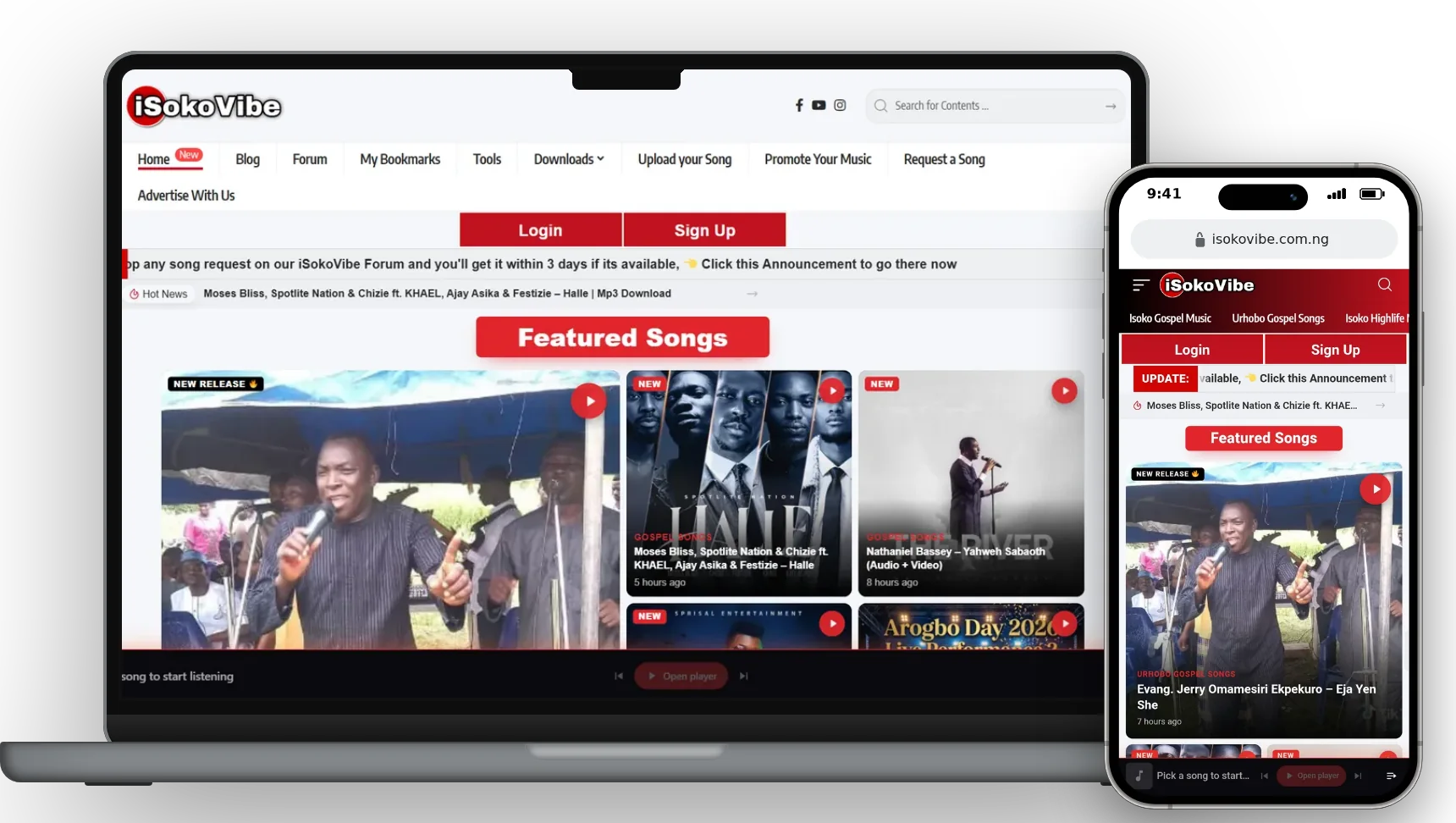 iSokoVibe homepage on a laptop and a phone